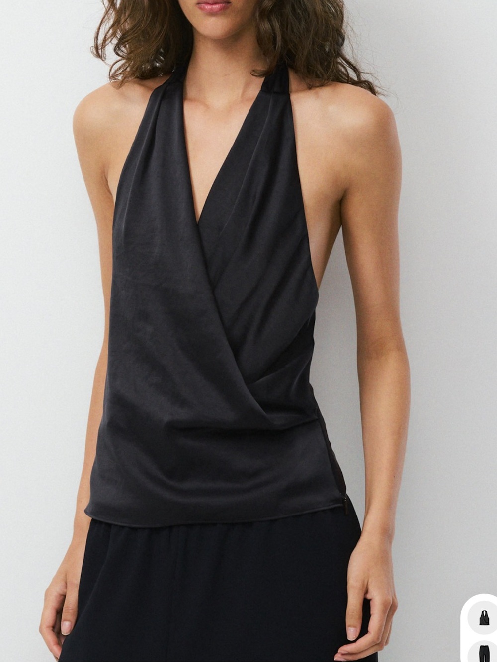 Aritzia Satin Halter Camisole - Black